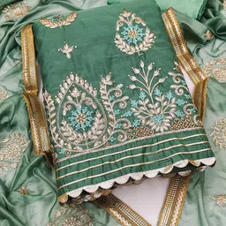SAINOOR Embroidered Semi-Stitched Dress Material-picture-19