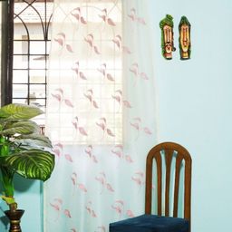 Parda Online Pink & Off White Embroidered Sheer Door Curtain-picture-42