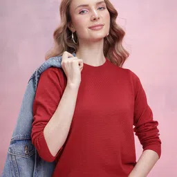 DressBerry Solid Pullover-image-2