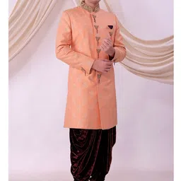 Desibutik Embroidered Mandarin Collar Sherwani-picture-23