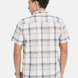 METTLE Men Tartan Checked Spread Collar Cotton Casual Shirt image 5