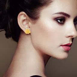 DIVASTRI Set Of 4 Gold-Plated Stone Studded Circular Studs Earrings image 1