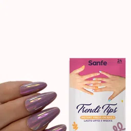 Sanfe Trendi Tips Set Of 24 Instant Press On Nails - Violet-image-36