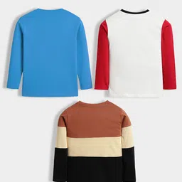 Orange Sugar Unisex Kids Cotton Pack of 3 Printed Full Sleeve Tshirt image 3