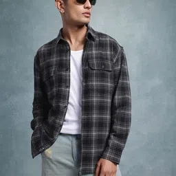 The Roadster Lifestyle Co. Men Relaxed Checked Pure Cotton Casual Shirt-image-77