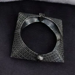 Hardin Style Silver-Plated Oxidized Bangle image 5
