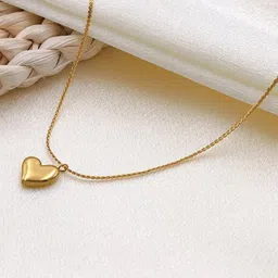 MEENAZ Gold-Plated Heart Shaped Pendants With Chains image 4