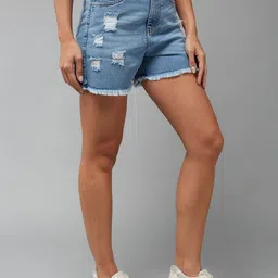 Miss Chase Women Denim Denim Shorts-image-43