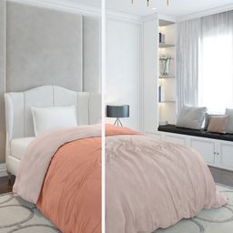 Monte Carlo Orange & Beige AC Room 110 GSM Single Bed Comforter-picture-47