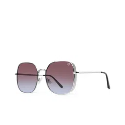 Woggles Unisex Purple Lens & Silver-Toned Oversized Sunglasses with image 2