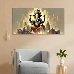 nestroots White & Cream-Coloured Ganesha Wall Paintings-image-19