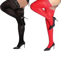 NESKA MODA Pack Of 2 Self Design Stockings image 2