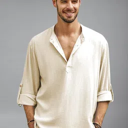 univibe Men Mandarin Collar Straight Kurta-picture-39