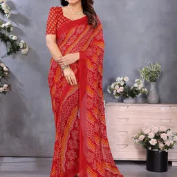 Moda Rapido Bandhani Printed Saree image 1