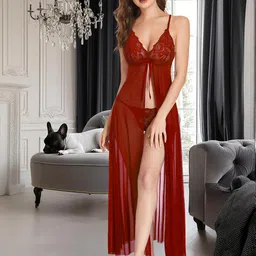 Samvar Women Maroon Baby Dolls-image-14