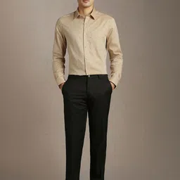 Louis Philippe Floral Printed Spread Collar Cotton Formal Shirt image 3