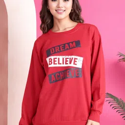 MACK JONNEY Women Typography Printed Long Sleeve Round Neck Pullover Sweatshirt-image-18