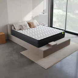 Wakeup India White & Black Quilted Riserox Luxe Comfort Pocket Spring Singe Mattress-image-62