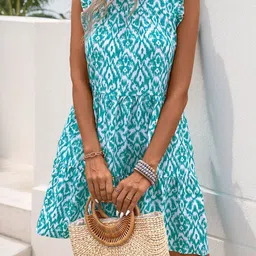 StyleCast Women Printed Fit and Flare Dress image 2