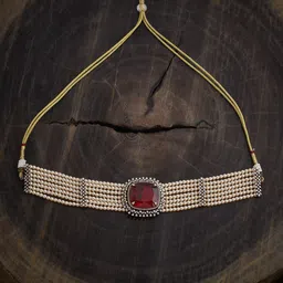 Kushal's Fashion Jewellery Gold-Plated Cubic Zirconia Studded Necklace-picture-16