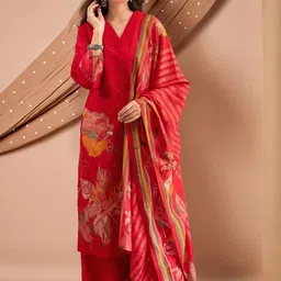 SZN Floral Printed Straight Kurta With Palazzos & Dupatta-image-72