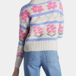 LULU & SKY Women Floral Printed Pullover image 3