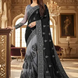 Moda Rapido Ethnic Motifs Mirror Work Net Heavy Work Saree-image-16