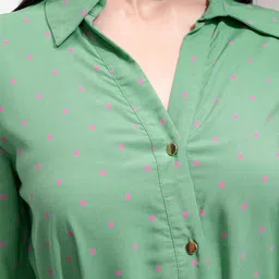 Tokyo Talkies Women Polka Dot Printed Shirt Midi Dress image 5