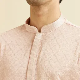 Manyavar Floral Embroidered Straight Thread Work Kurta with Pyjamas image 5