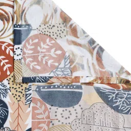 Nivasam Beige & White Floral Printed 200 TC Double King Bedsheet Set-2.54 m X 2.28 m image 2