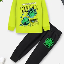 YK Marvel Boys Printed Long Sleeves T-shirt with Trousers-picture-12