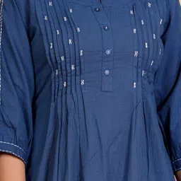 ROOHANIYAT Women Yoke Design Regular Thread Work Pure Cotton Kurta with Salwar image 3