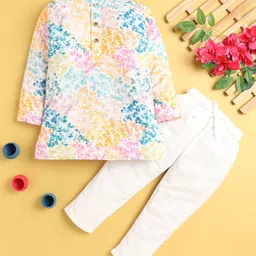 Jeetethnics Boys Floral Printed Regular Kurta with Pyjamas-picture-19
