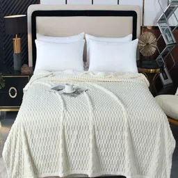 JC HOME White AC Room 300 GSM Double Bed Blanket-picture-21