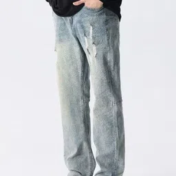 HERE&NOW Men Straight Fit Low Distress Jeans image 3