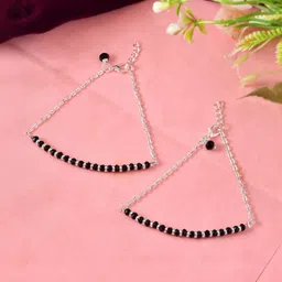 Sangria Set Of 2 Silver-Plated Artificial Beads Stainless Steel Anklet-image-23