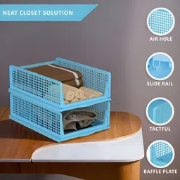 Aura Blue Set of 5 Regular Drawer Organiser Organisers image 5