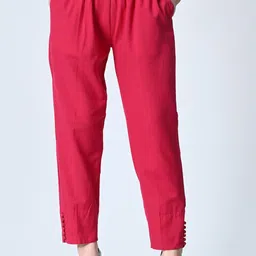 MAURYA Women Cotton Relaxed Regular Trousers-image-20
