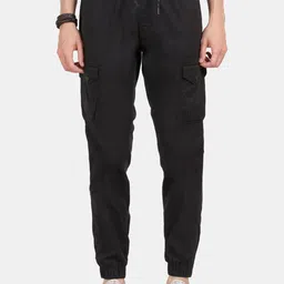 t-base Men Mid-Rise Cotton Joggers Trousers-image-65