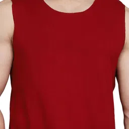 SLOWLORIS Pack Of 2 Round Neck Sleeveless Bio-Washed Cotton Gym Vests image 4