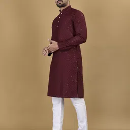 Leipzig Fashion Men Woven Design Embroidered Festive Straight Kurta image 2