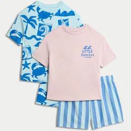 Marks & Spencer Boys Pack of 2 Pure Cotton Night suit-picture-37