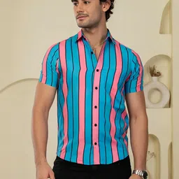 TANDUL Smart Fit Vertical Striped Spread Collar Casual Shirt-picture-31