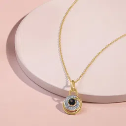 Mia by Tanishq 14KT Yellow Gold Topaz & 0.095 Carat Natural Diamond Pendant-picture-35