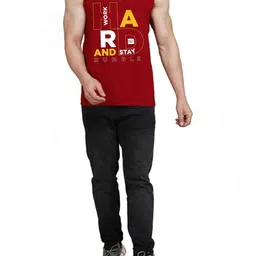 WOOSTRO Men Pack Of 2 Typography Printed Round Neck Cotton Slim Fit T-shirts image 2