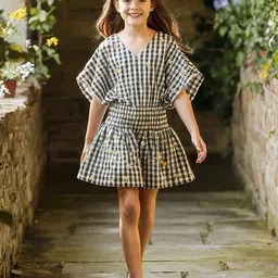 Naughty Ninos Checked Bell Sleeve Fit & Flare Dress-picture-12