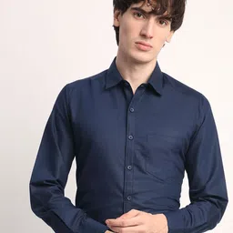 THE BEETEL HOUSE Men Smart Regular Fit Spread Collar Solid Cotton Casual Shirt-picture-10