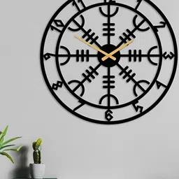 QEZNEF Black Solid Geometric Traditional Wall Clock-image-25