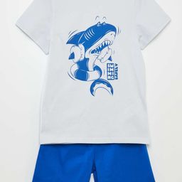 KIABI Boys Printed Round Neck Pure Cotton T-shirt With Shorts-picture-42