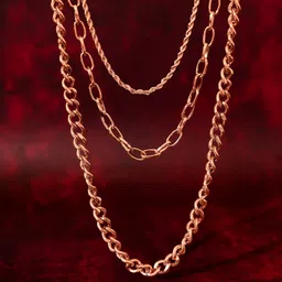 SWASHAA Sydney Men Rose Gold-Plated Layered Chain-picture-34